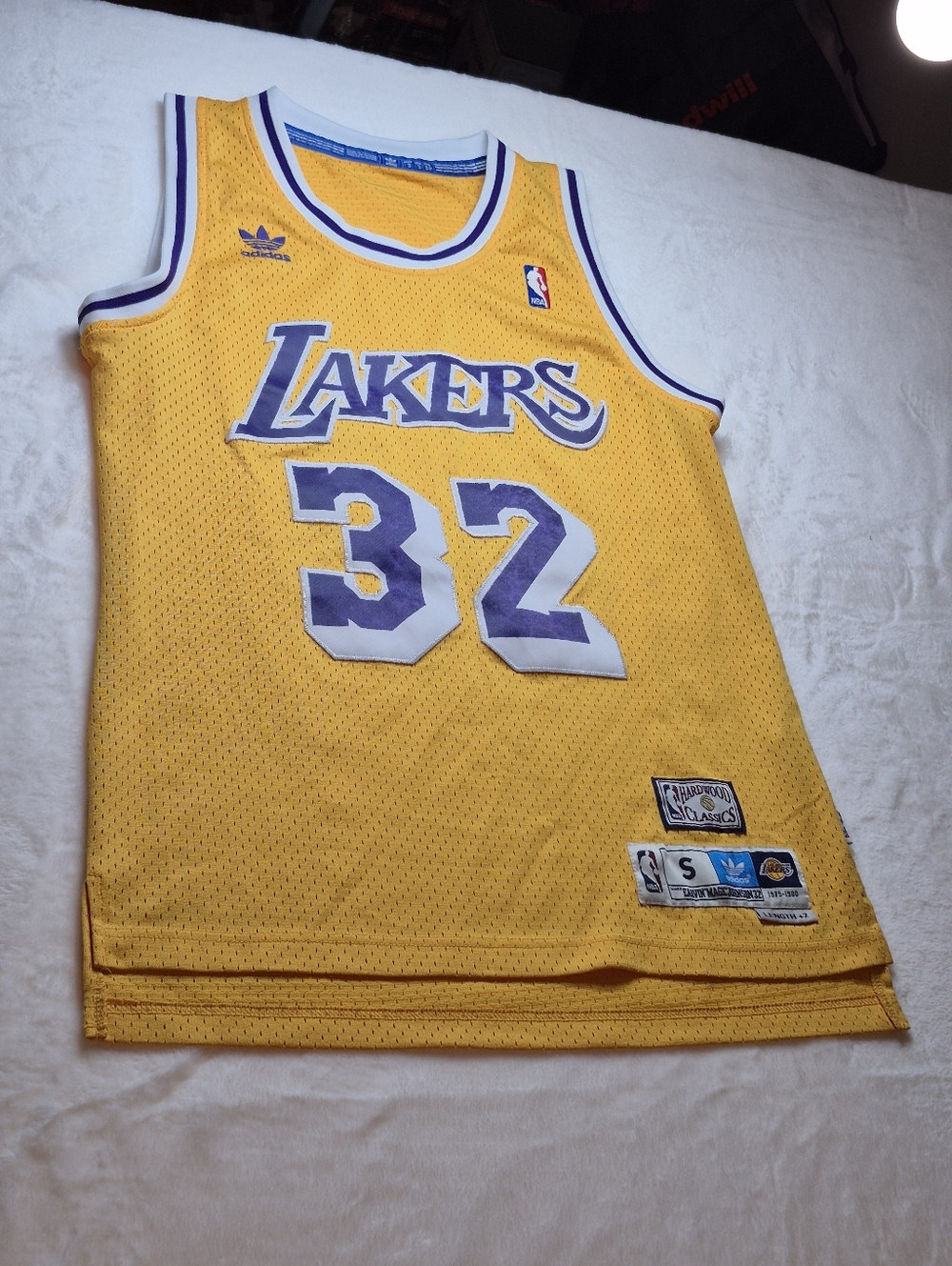 adidas Lakers Yellow and Purple Magic Johnson 1979-1980 Hardwood Classics